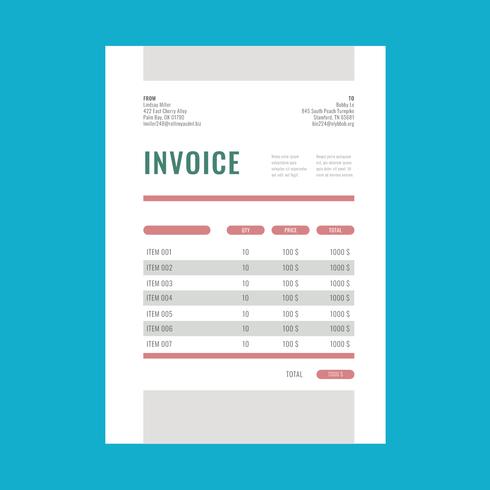 Colorful Invoice Template vector