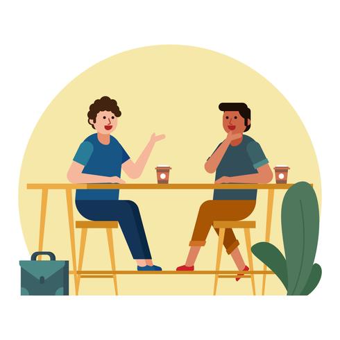 coffee shop meeting vector