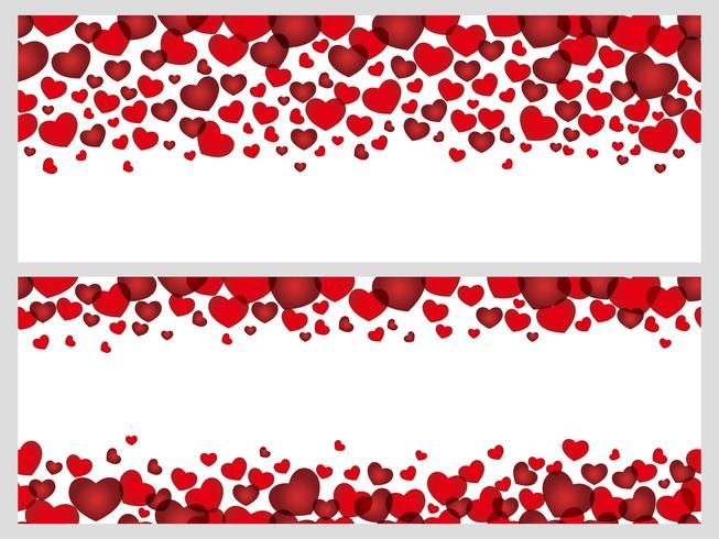 Set of two Valentine’s Day seamless backgrounds, vector illustration.