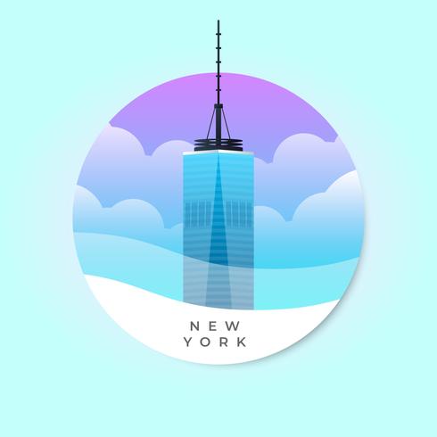 Freedom Tower Building NYC Famous Landmark Illustration vector