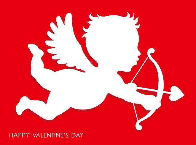 Valentine’s Day 3D relief cupid icon. vector