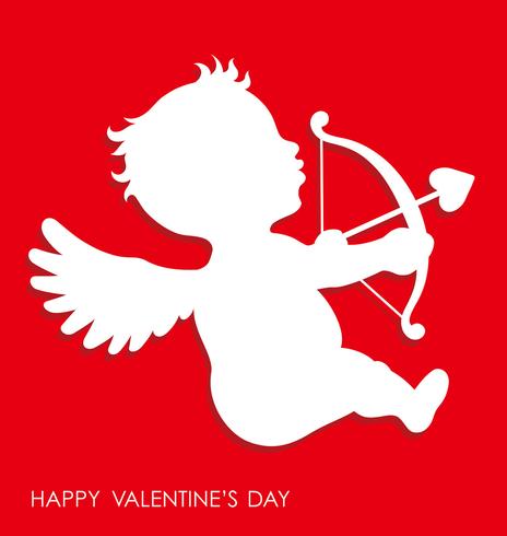 Icono de cupido de alivio 3D de San Valentín. vector