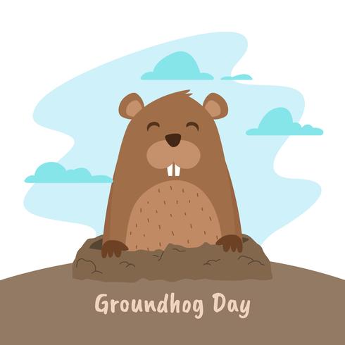 Ground Hog Day Vector Illustration