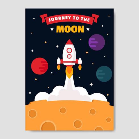 Journey To The Moon Poster Vector