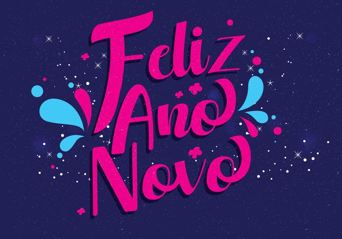 Feliz Ano Novo Hand Lettering Vector