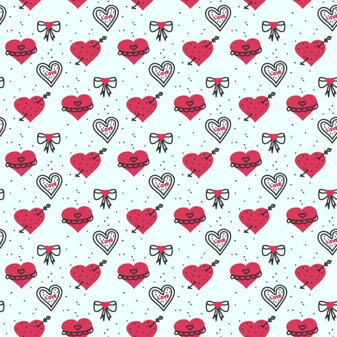 Hand Drawn Valentine Vector Pattern