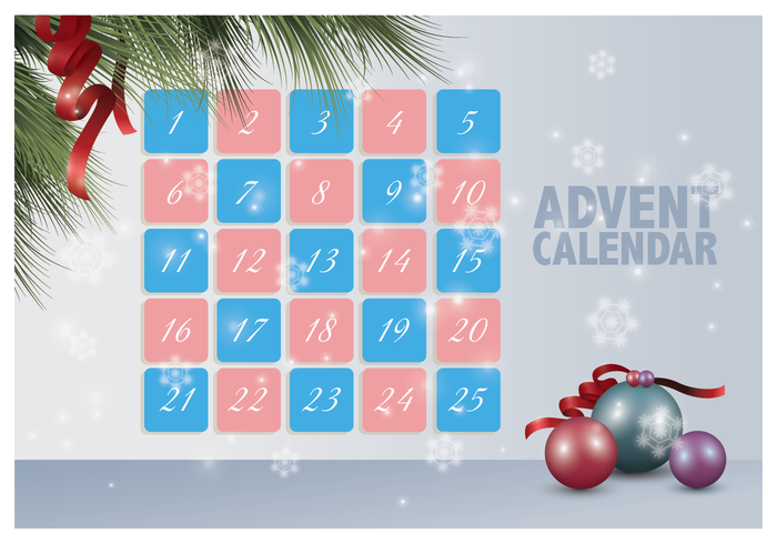 Calendario de Adviento imprimible vector