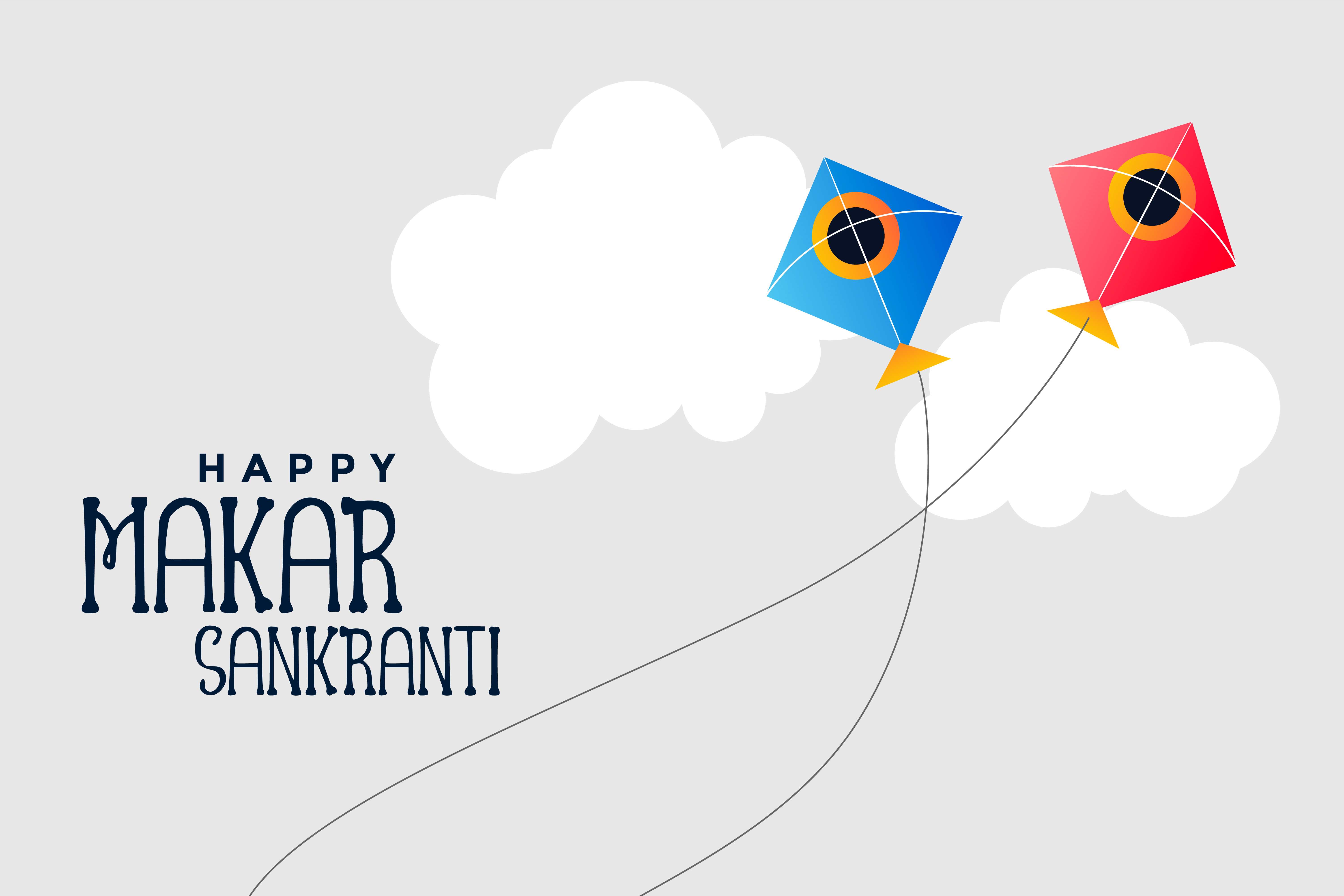 kites flying in sky makar sankranti festival Download Free Vector Art