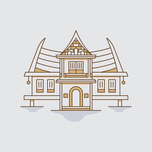 Bangkok Traditional House vector