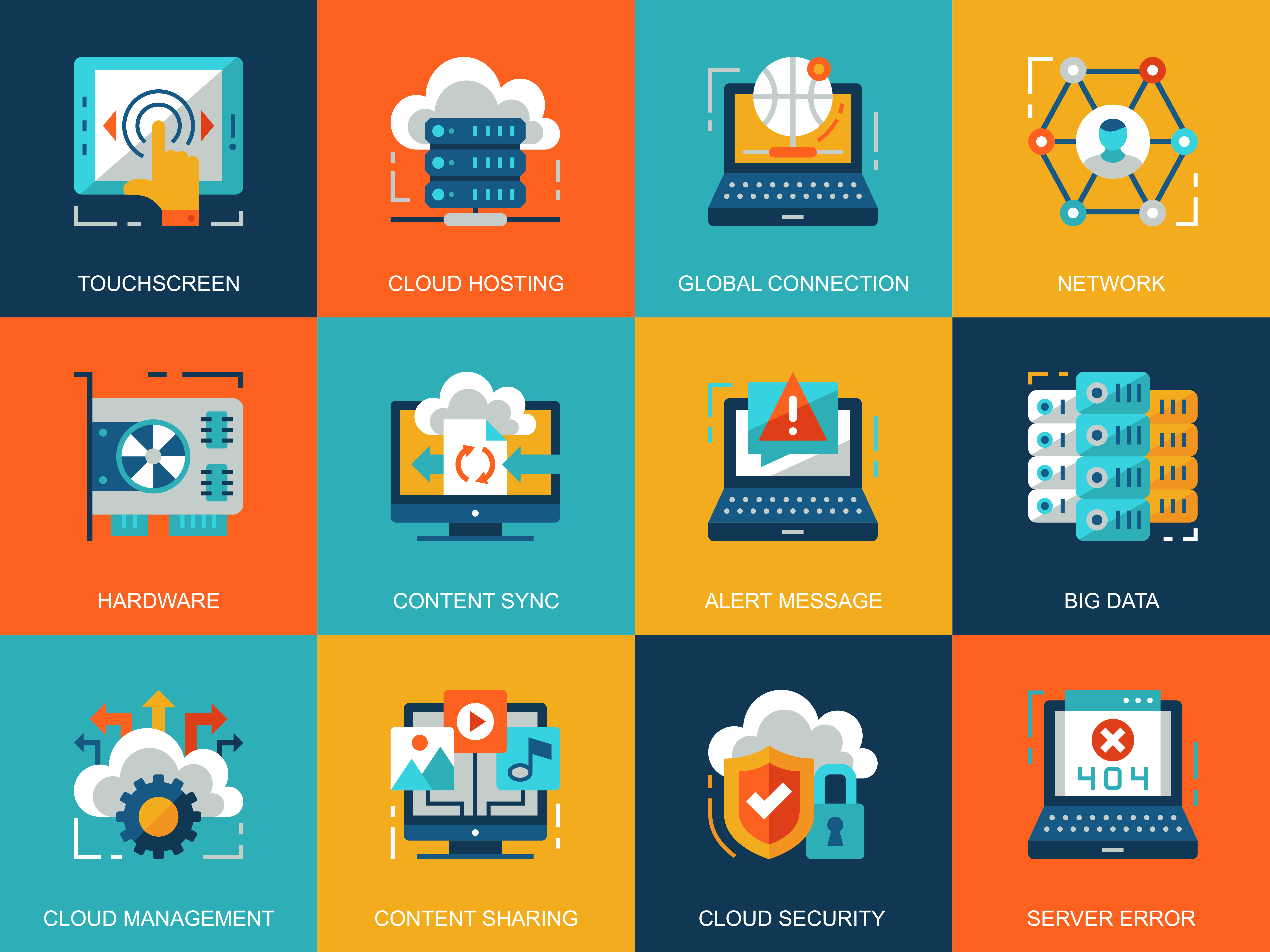 Cloud Technology Icon Set 273483 Vector Art at Vecteezy