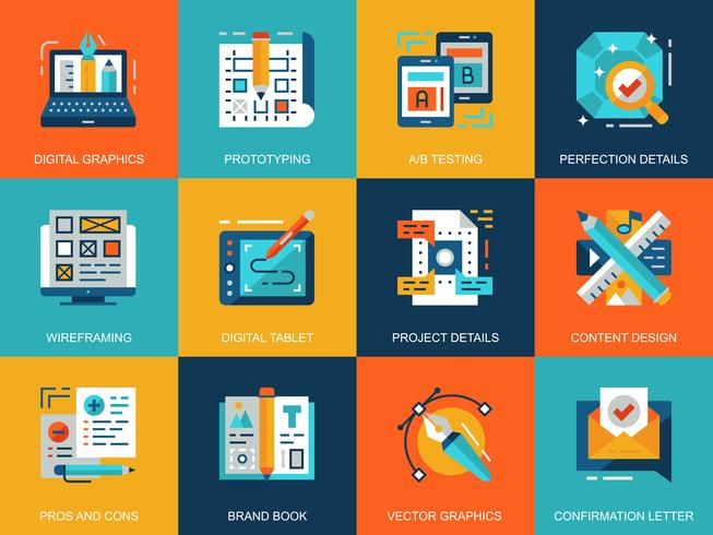 Creative Process Icon Set vector