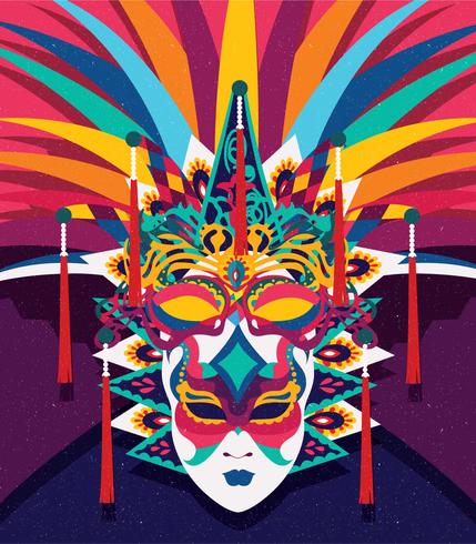 Lively Carnevale Di Venezia Mask Design vector