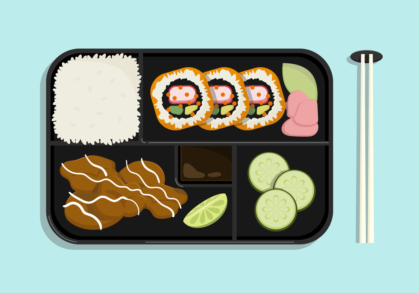 Black Bento Box 273531 Vector Art at Vecteezy