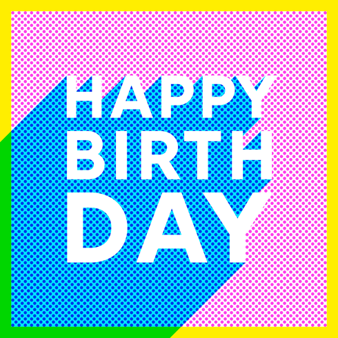 Halftone Happy Birthday Vector