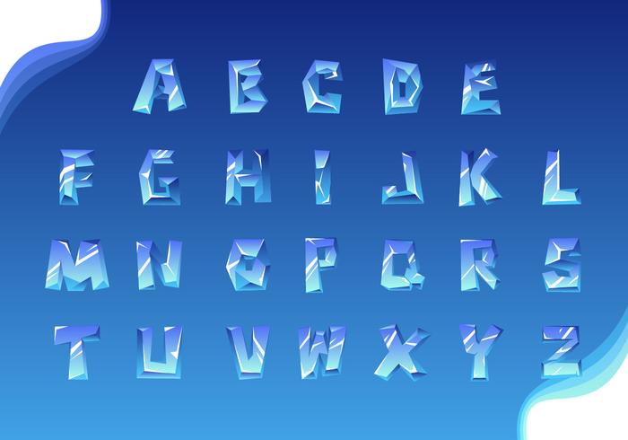 3D Icy Alphabet Vector