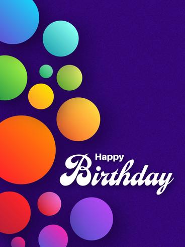 Trendy Festive Birthday Card Vector