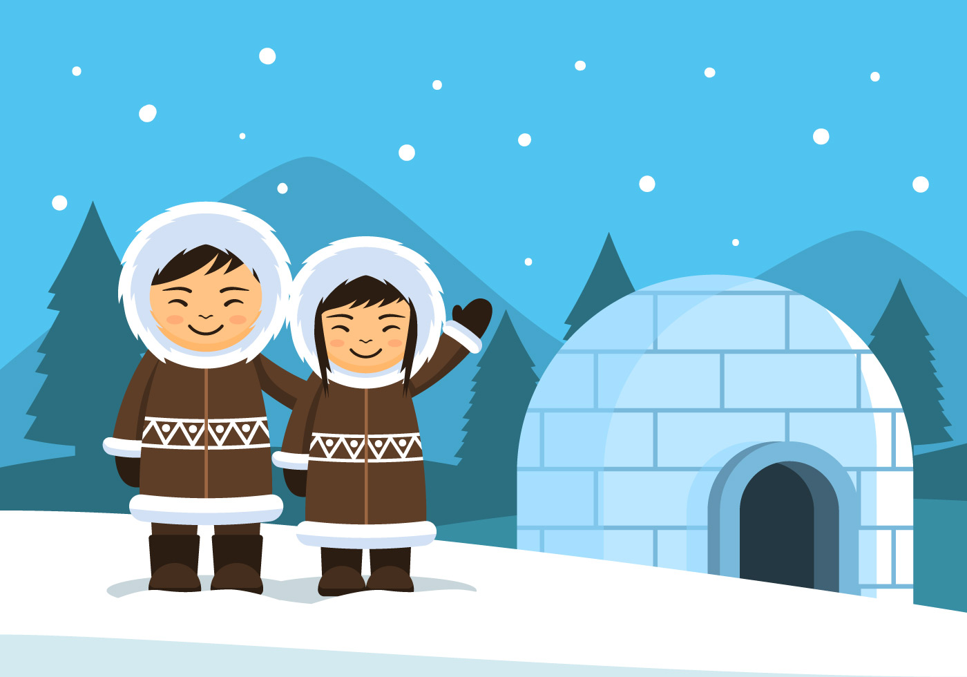 Eskimo People Illustration 273569 Vector Art at Vecteezy