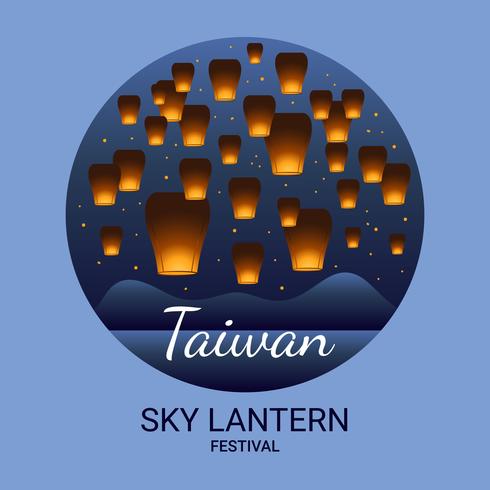 Taiwan Sky Lantern Festival vector