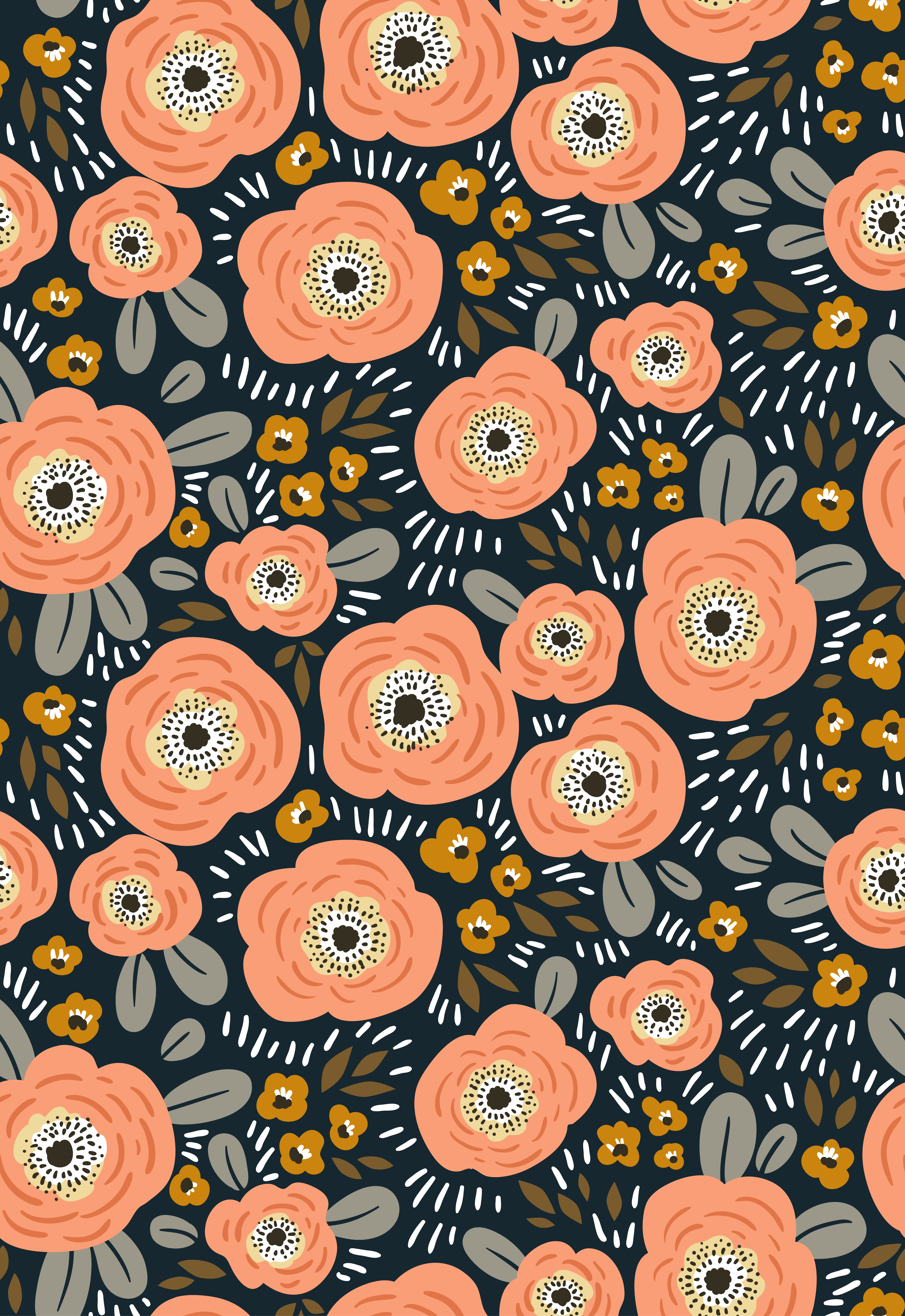 Fabric design with simple flowers 273579 Vector Art at Vecteezy
