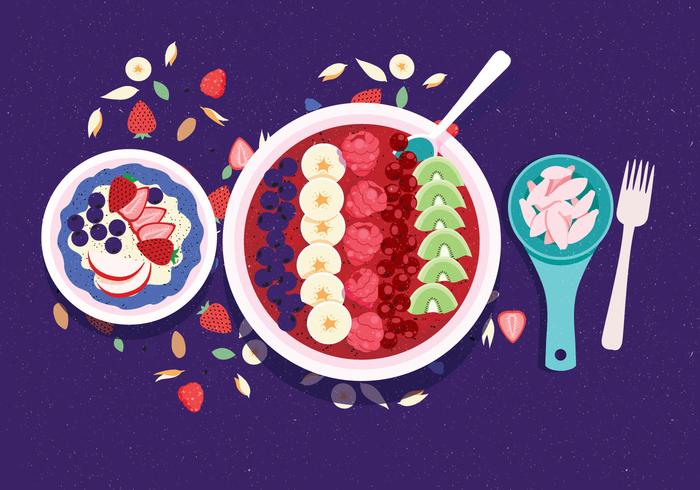 Color Acai Bowl Vol 2 Vector