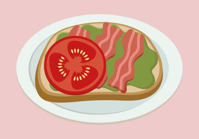 Avocado Toast With Bacon  Tomato vector