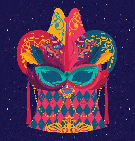 diseño de la máscara de carnevale di venezia vector