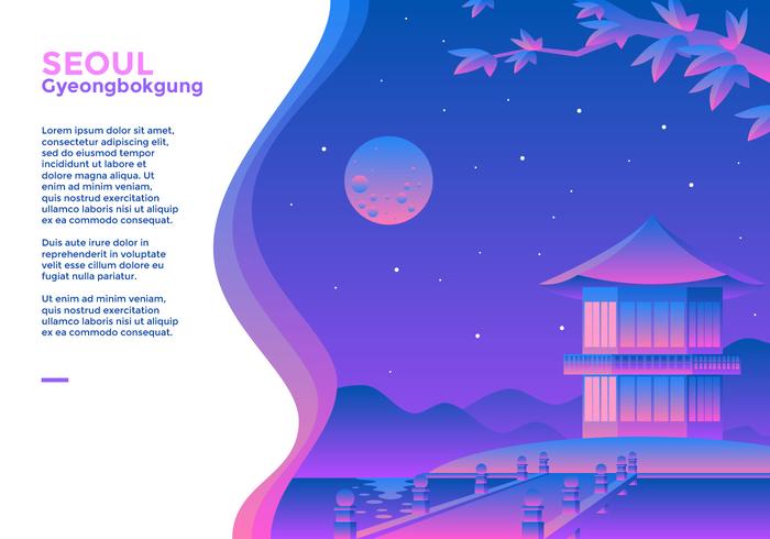 Gyeongbokgung Seoul  Web Banner vector