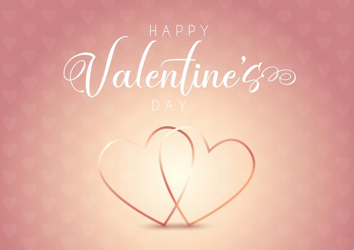 Valentine's Day background with hearts design vector