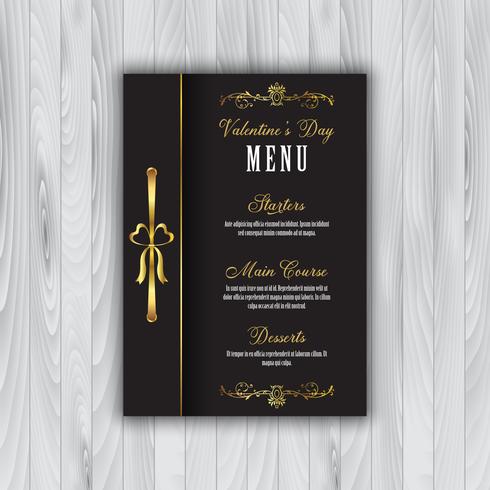 Valentine's Day menu vector