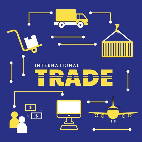 Diseño de vectores de comercio internacional