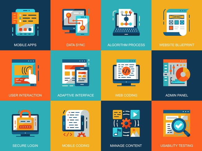 Web Development Icon Set vector