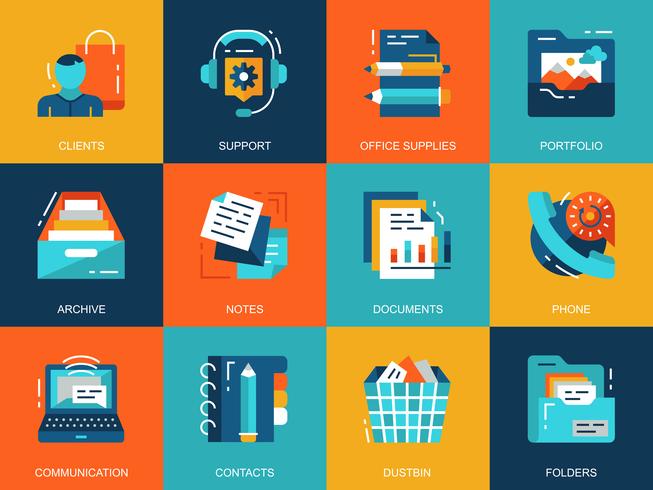 Business Essentials Icon Set vector