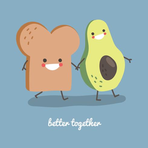 Avocado  Toast Are Better Together vector