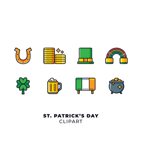 Conjunto de elementos del día de San Patricio vector