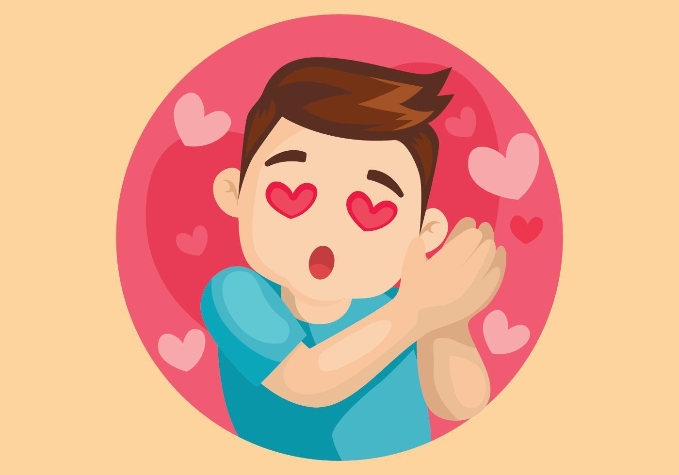 Boy With Heart Eyes vector