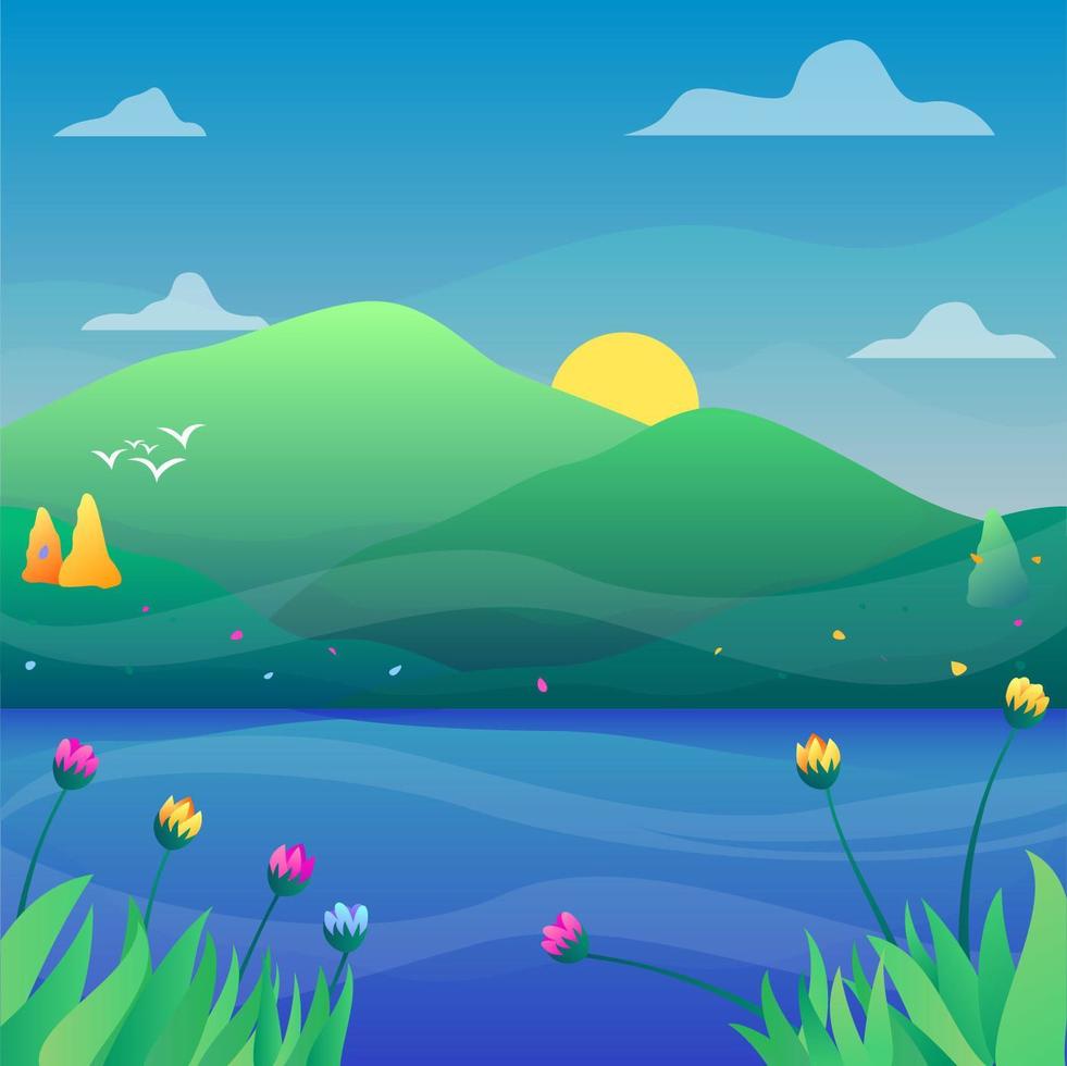 spring landscape vector