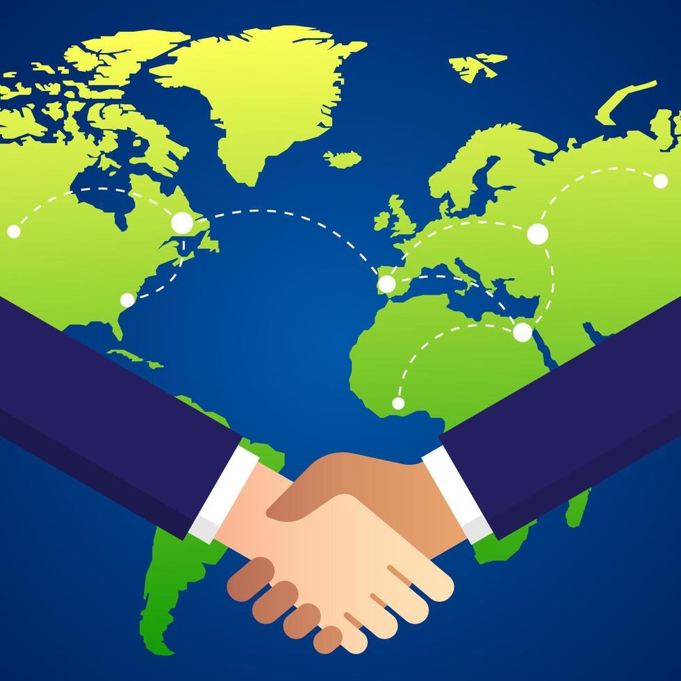 International Business Cooperation And Partnership Illustration vector