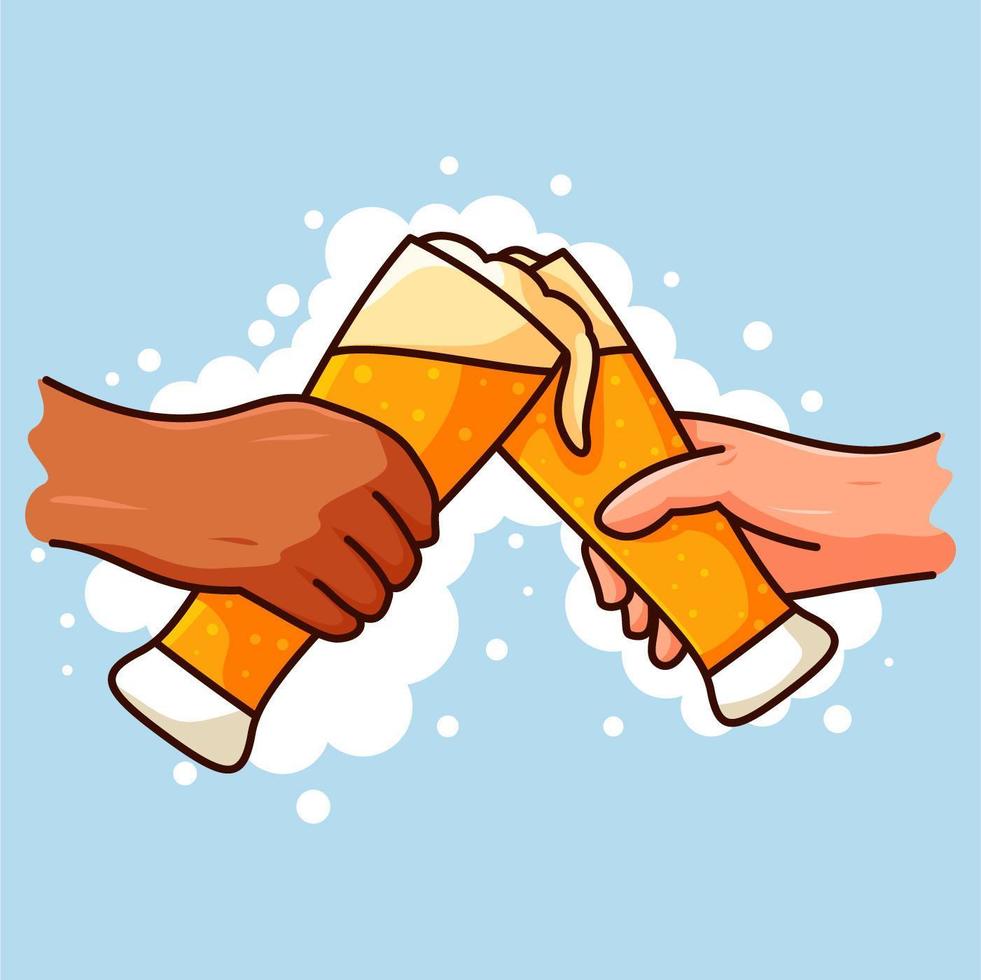 guys drinking beer vector