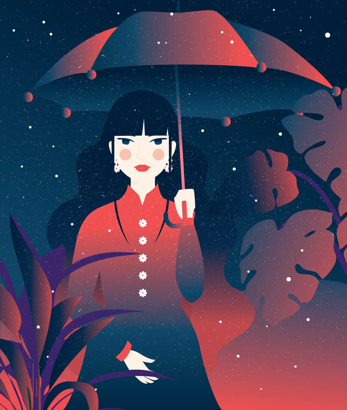 Girl Holding Umbrella Vector 273946 Vector Art at Vecteezy