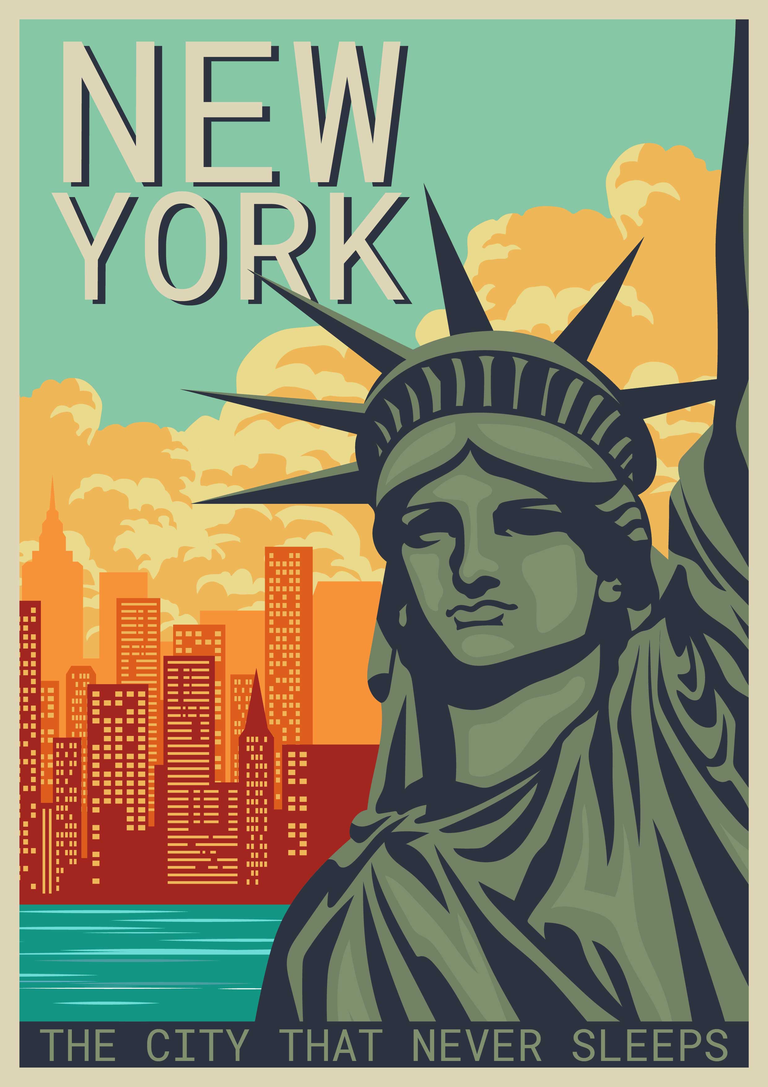 new york travel poster