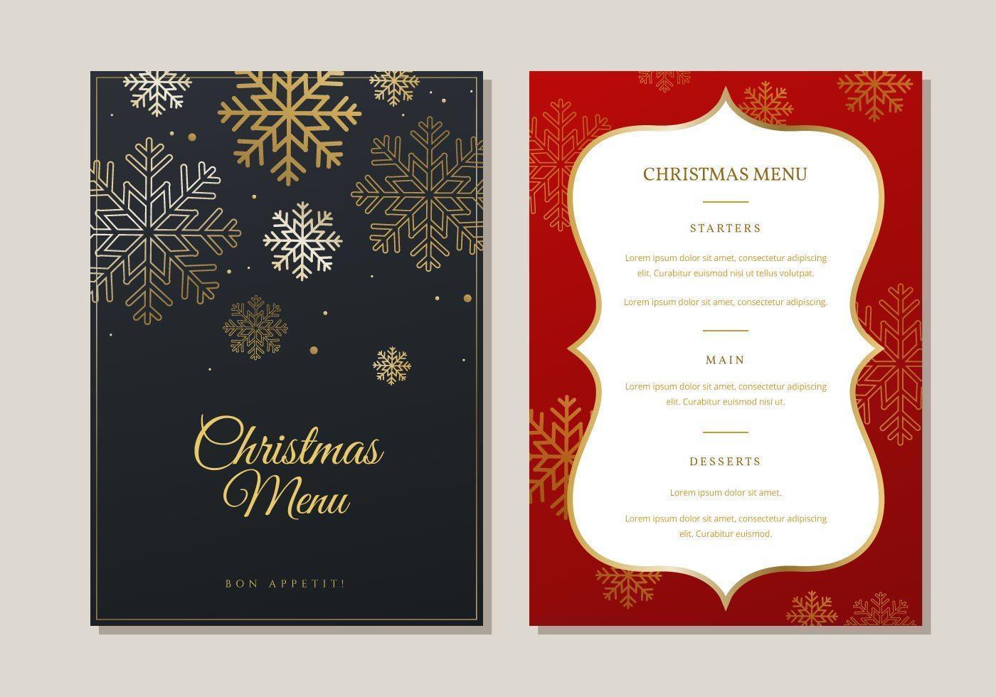 Christmas Menu Dinner Template 23 Vector Art at Vecteezy With Christmas Day Menu Template