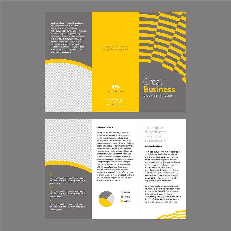 Professional Brochure Template Yellow Grey vector