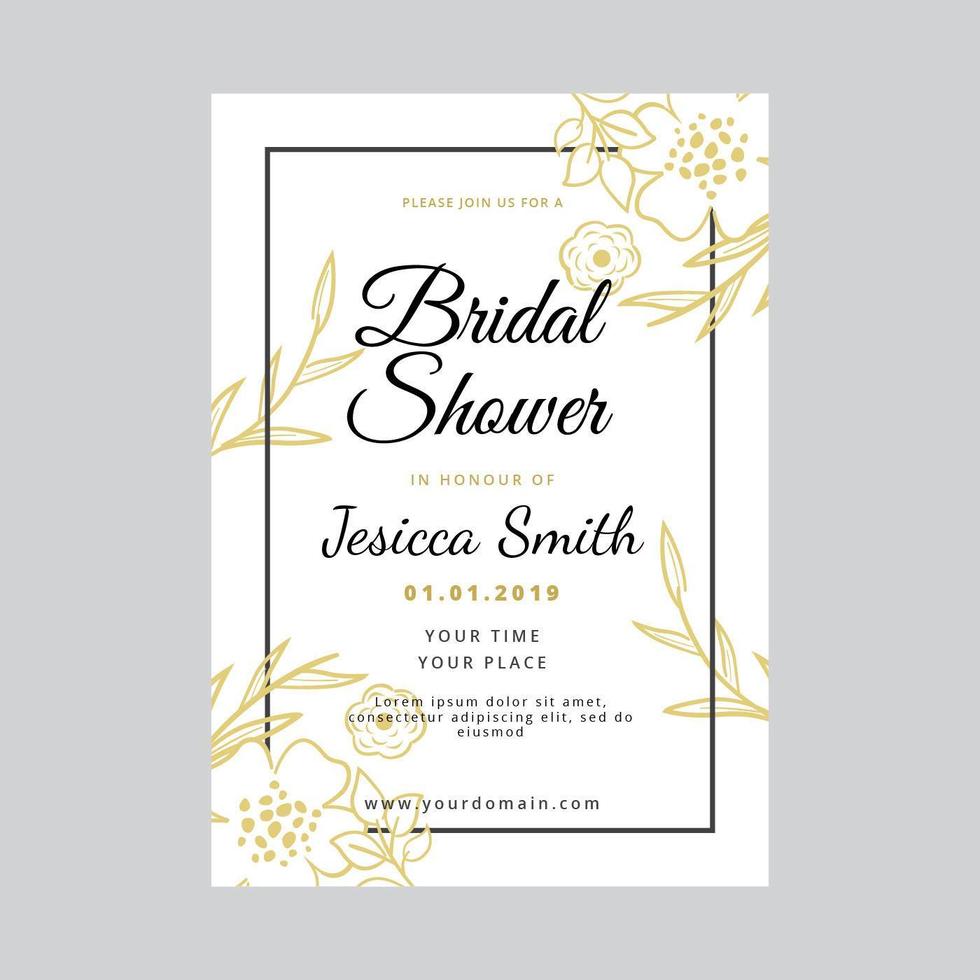 Bridal Shower Invitation Vector Template