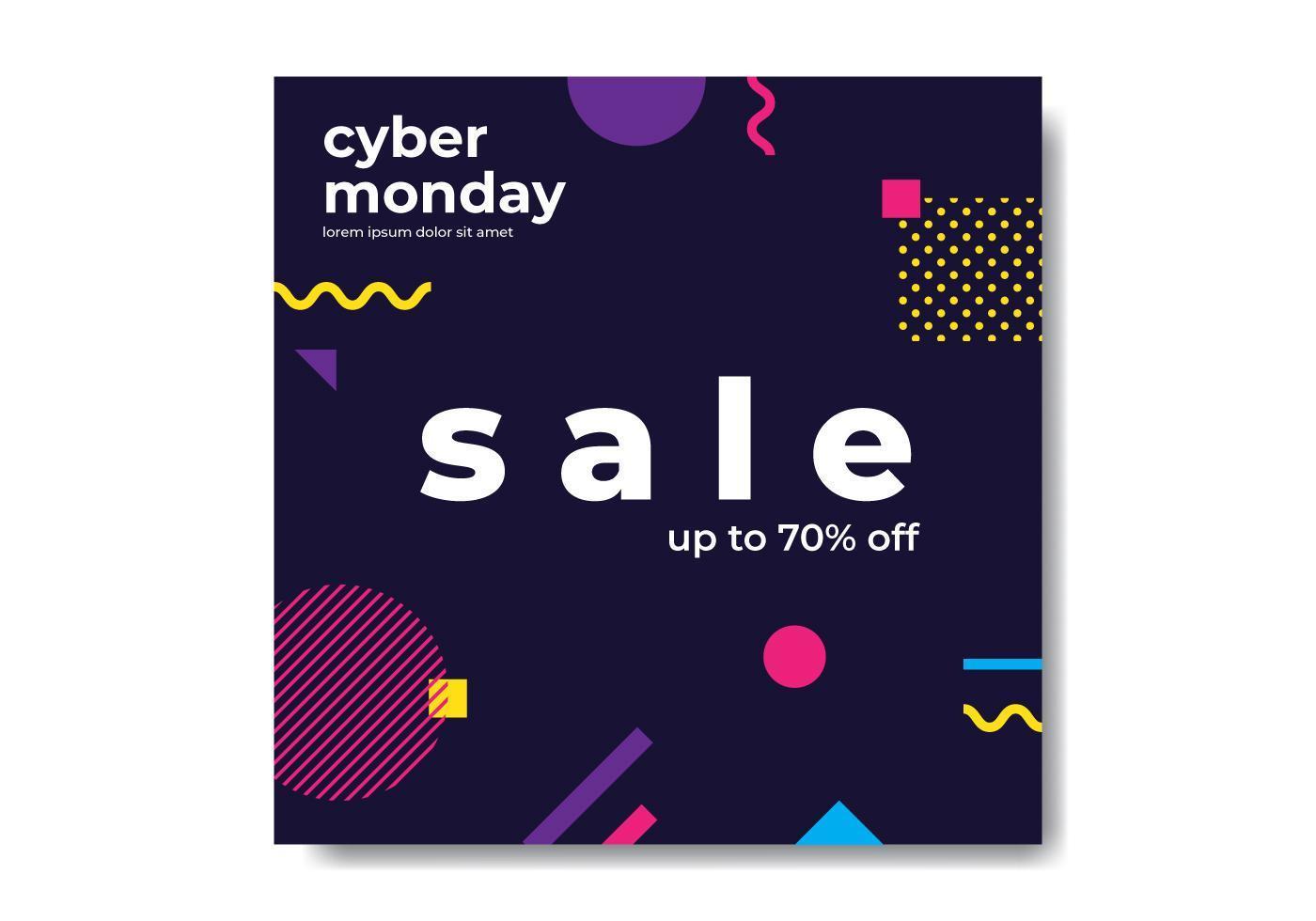 Cyber Monday Geometric Banner vector