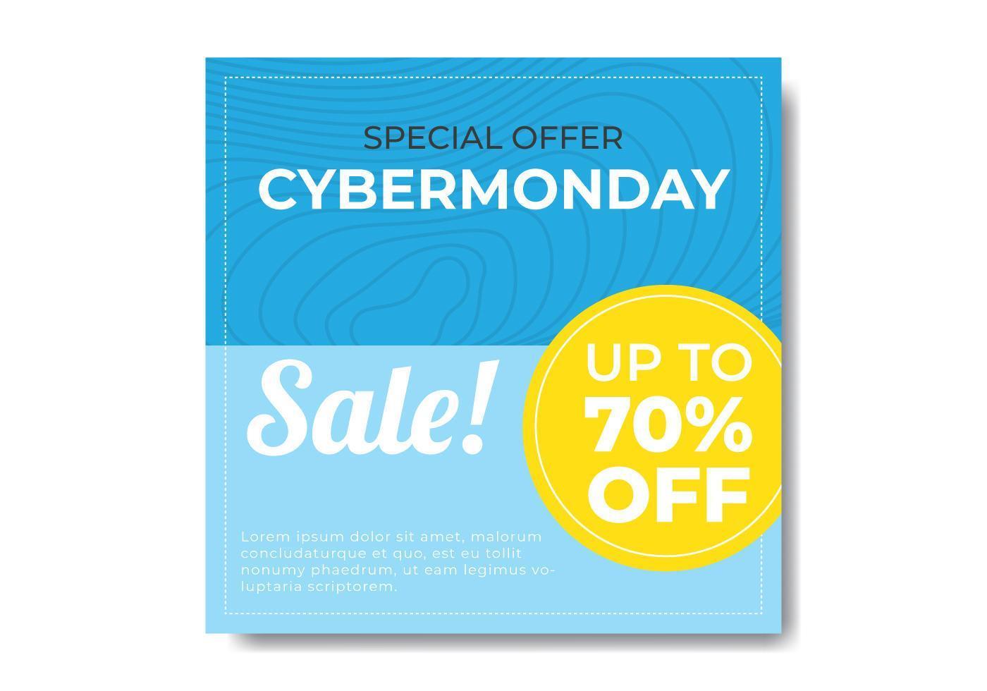 Cyber Monday Minimalist Banner vector