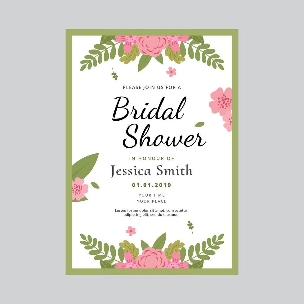 Bridal Shower Invitation Vector Template