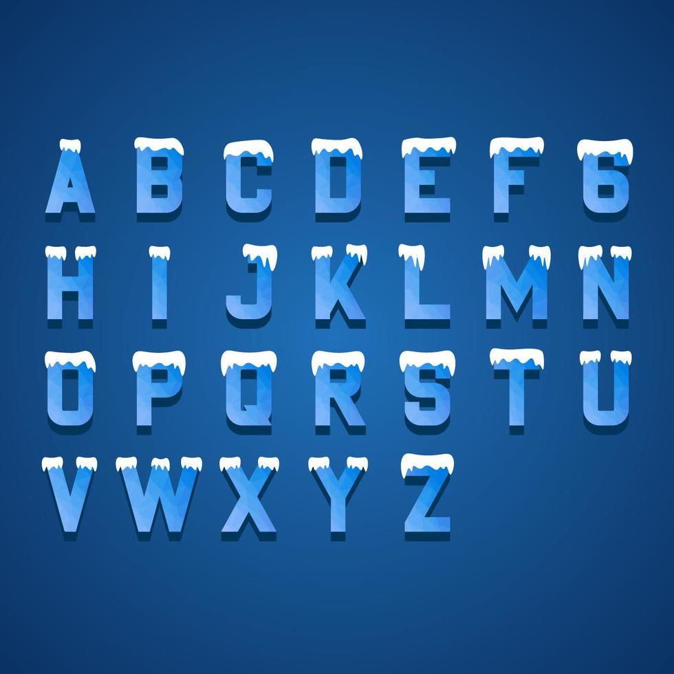 Ice Blue Letters Design Alphabet Elements vector