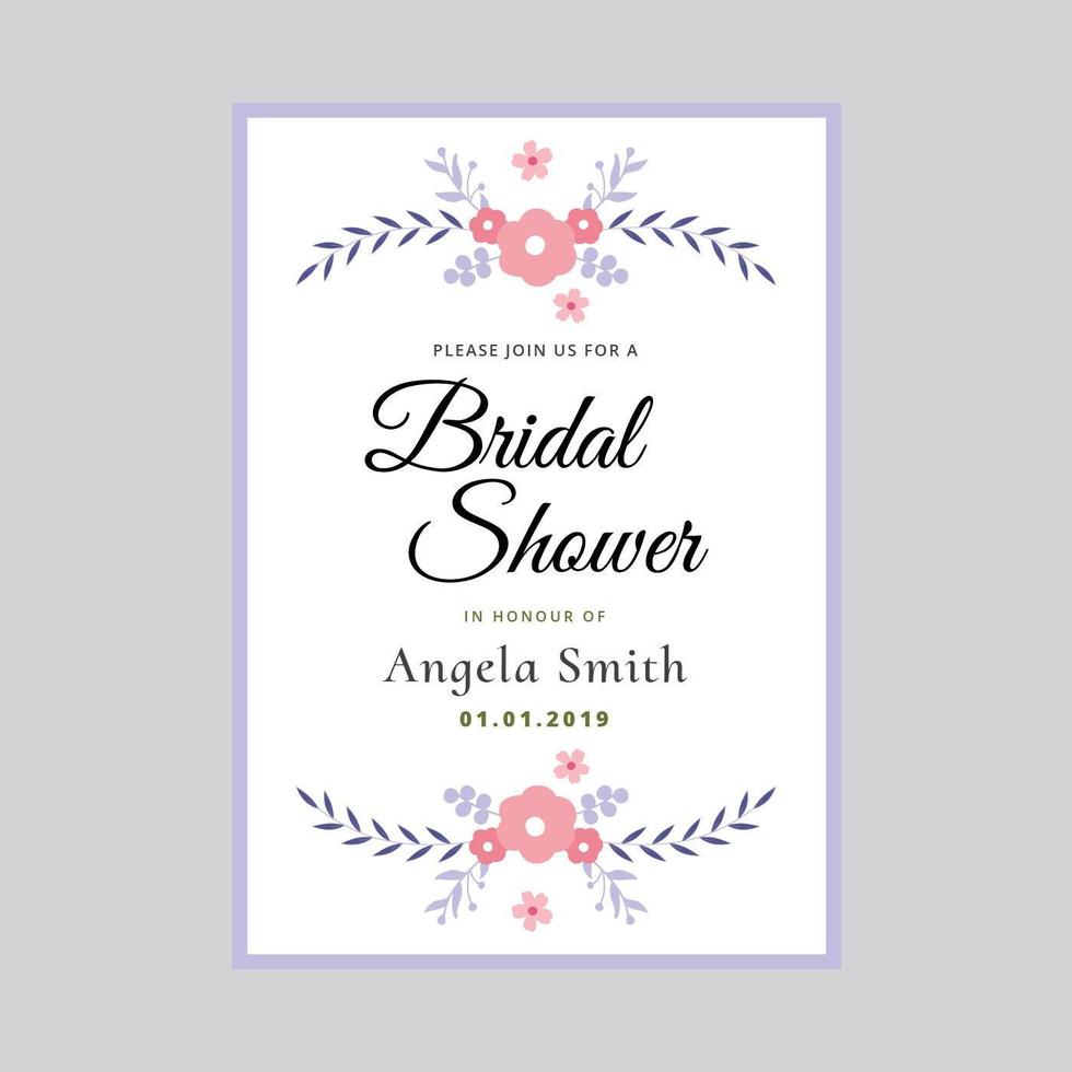 Bridal Shower  Invitation Vector Template