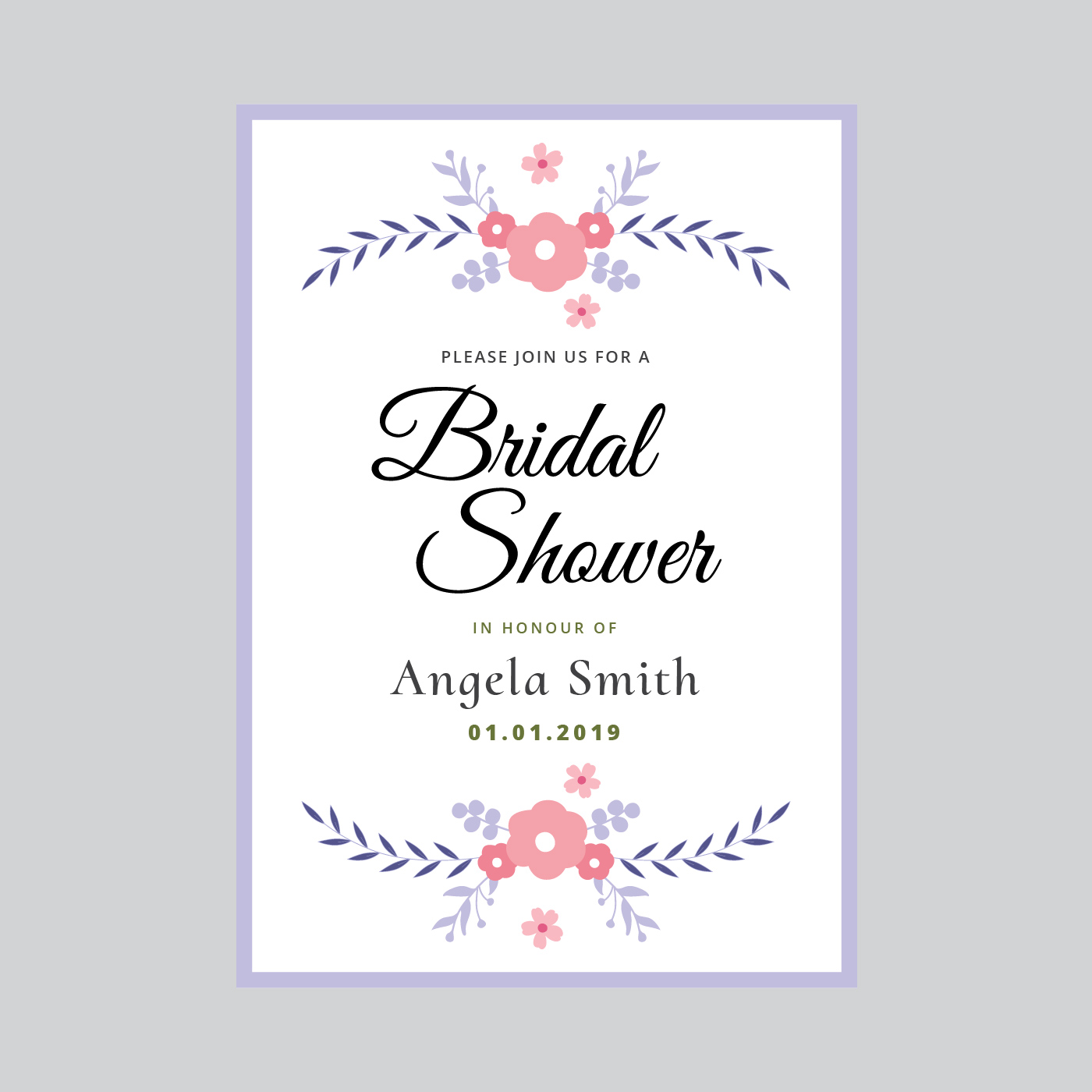 Bridal Shower Invitation Vector Template 274096 Vector Art at Vecteezy