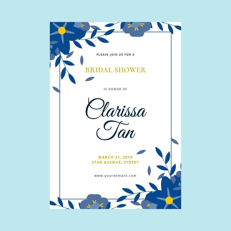 Bridal Shower Invitation Vector Template